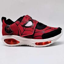 Tênis Infantil Minipé Meninos Homem Arranha Led Mp2516s