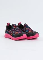 Tênis Infantil Molekada Menina Preto Slip On Estrelas Coloridas Tênis Infantil Molekada Menina Preto Slip On Estrelas Coloridas