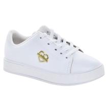 Tênis Infantil Molekinha Casual Aplicação Metal Logo Branco Escolar Escola Colegial Colégio Original Menina Feminino VoltasàsAulasCalceFácil