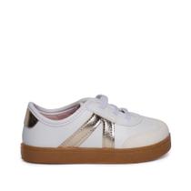 Tênis Infantil Molekinha Casual Calce Fácil Branco/Dourado Tênis Infantil Molekinha Casual Calce Fácil Branco/Dourado
