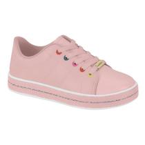 Tênis Infantil Molekinha Ilhós Coloridos Casual Rosa Escolar Escola Colegial Colégio Original Menina Feminino VoltasàsAulasCalceFácil