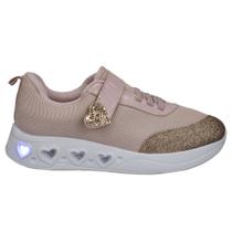 Tenis Infantil Molekinha Rosa Ou Preto Led Glitter 2550102