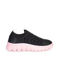 Tênis Infantil Novopé Sem Cadarço Preto/Rosa Tênis Infantil Novopé Sem Cadarço Preto/Rosa