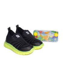 Tênis Infantil Novopé Termo LED Preto/Verde