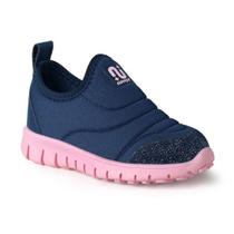 Tênis Infantil Novopé Ultra Flex Azul com Rosa Glitter e Conforto - Tênis Infantil Novopé Ultra Flex Azul com Rosa Glitter e Conforto -