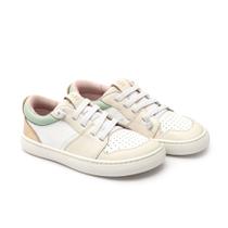Tênis Infantil Ollie Correr e Brincar - Bege/Verde/Dourado - Tip Toey Joey