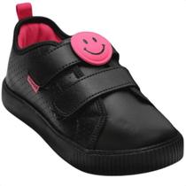 Tênis Infantil Pampili Colegial Luna Smile Preto Com Pink Tênis Infantil Pampili Colegial Luna Smile Preto Com Pink