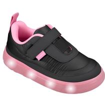 Tênis Infantil Pampili Sneaker Luz Calce Fácil Preto