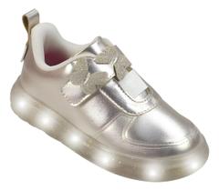 Tênis Infantil Pampili Sneaker Luz Led Borboletas Moderno