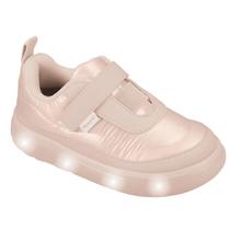 Tênis Infantil Pampili Sneaker Luz Led Calce Fácil Rosa Novo