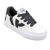 Tênis Infantil Pampili XT c/ Cadarço Branco/Preto Tamanho:33Cor:Igual da foto