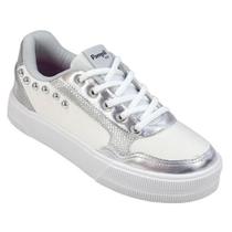 Tênis Infantil Pampili XT Detalhes em Spikes Branco/Prata