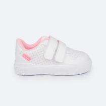 Tênis Infantil Pampili Yumi Branco Forro Rosa Comfy 721.001