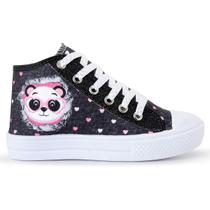 Tênis Infantil Panda Feminino Botinha Glitter Menina 042