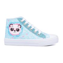 Tênis Infantil Panda Feminino Botinha Glitter Menina