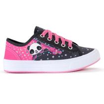 Tênis Infantil Panda Feminino Casual Cano Baixo Menina Glitter