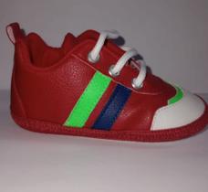 Tênis Infantil para bebê com cadarço Vermelho masculino