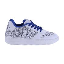 Tênis Infantil Para Colorir Unissex Bobbie Goods Mini Pé Branco / Royal 30