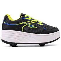 Tênis Infantil Patins com 4 Rodinhas Chave para Remoção