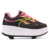 Tênis Infantil Patins com 4 Rodinhas Chave para Remoção