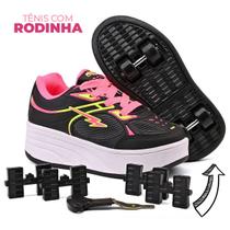 Tênis Infantil Patins com 4 Rodinhas Chave para Remoção