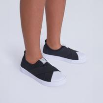 Tênis Infantil Pimpolho Preto com Branco Modelo Calce Fácil e Anatômico Tamanhos 28 ao 34 para crianças de 4 a 13 anos Confortável e Leve Unissex