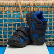 Tênis Infantil Pinokio Preto Com Azul Fechamento Aderente Tênis Infantil Pinokio Preto Com Azul Fechamento Aderente