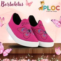 Tênis infantil Ploc Borboletas Casual Menina Anatômico