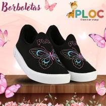 Tênis infantil Ploc Borboletas Casual Menina Anatômico Tênis infantil Ploc Borboletas Casual Menina Anatômico