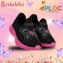 Tênis infantil Ploc Borboletas Jogging- Menina Anatômico
