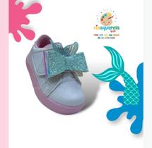 Tenis Infantil Star Sereia Com Brilho Glitter Menina - Encanto de Criança