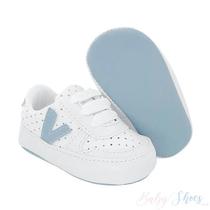 Tênis Infantil Starzinho Vision Branco com Azul Bebê - Linha Baby/Bebê