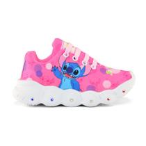 tenis infantil stitch rosa led femino