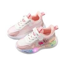 Tênis Infantis Iluminados Coloridos LED Princesa Frozen Calçados Casuais Para Crianças Tênis Tênis Infantis Iluminados Coloridos LED Princesa Frozen Calçados Casuais Para Crianças Tênis