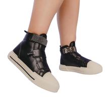 Tênis Infanto Juvenil Cano Médio Pampili tiras autocolantes Tweenie Space Manta de Strass Menina Fashion 566012