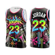 Tênis Jordan De Secagem Rápida Para Meninos No. Camisa De Basquete De Rua Graffiti 23, Colete Com