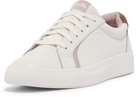 Tênis Keds Pursuit LACE UP feminino em couro branco/conhaque