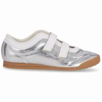 Tênis Kelly Rasteira Prata com Branco Neve