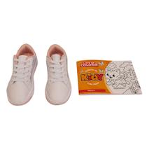 Tênis Kidy Astral Branco e Rosa Menina