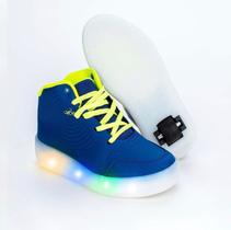 Tenis kidy com rodinha e led neon