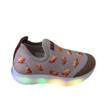 Tênis Kidy Flex Light Luzes Capivara Marrom Infantil Tênis Kidy Flex Light Luzes Capivara Marrom Infantil