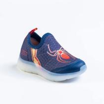 Tênis Kidy Flex Light Pisca Pisca Aranha Marinho Vermelho