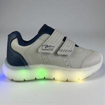 Tênis Kidy Infantil Menino Flex Light Original LED Fecho Duplo Anatômico Conforto Cor:Cinza/MarinhoTamanho:25 Tênis Kidy Infantil Menino Flex Light Original LED Fecho Duplo Anatômico Conforto Cor:Cinza/MarinhoTamanho:25