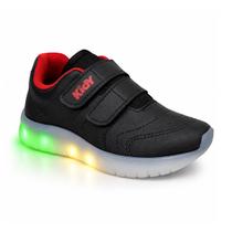 Tênis Kidy Light Fun Led Pisca Pisca 350111 Preto/Vermelho