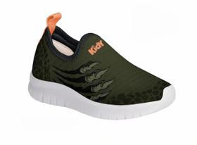TENIS KIDY ULTRA FLEX VERDE MILITAR/LARANJA Kidy
