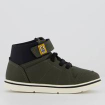 Tênis Klin Flyer Cano Médio Infantil Verde Militar e Preto Tênis Klin Flyer Cano Médio Infantil Verde Militar e Preto