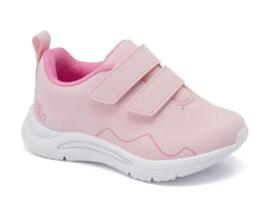 Tênis Klin infantil feminino Rosa claro com tiras autocolantes Tênis Klin infantil feminino Rosa claro com tiras autocolantes