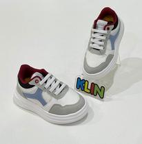 Tênis Klin Next Mini Infantil Branco Preto Azul Conforto e Estilo
