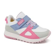 Tênis Klin Walk Mini 216123 Branco/Pink/Azul