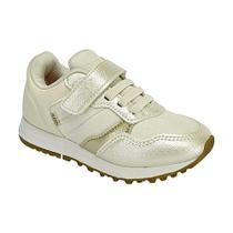 Tênis Klin Walk Mini 216132 Off White Perolizado/Dourado